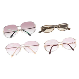 SAINT LAURENT Gucci Sunglasses plastic metal 4 Set Brown Red Auth ki6190