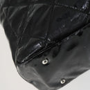 CHANEL Paris Biarritz Tote Bag Patent leather Black CC Auth ki6192-15