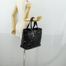 CHANEL Paris Biarritz Tote Bag Patent leather Black CC Auth ki6192-24