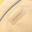 CHANEL No.5 Punching Hand Bag Patent leather Yellow Silver CC Auth ki6193-18