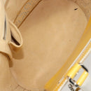 CHANEL No.5 Punching Hand Bag Patent leather Yellow Silver CC Auth ki6193-11