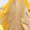 CHANEL No.5 Punching Hand Bag Patent leather Yellow Silver CC Auth ki6193-20