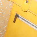 CHANEL No.5 Punching Hand Bag Patent leather Yellow Silver CC Auth ki6193-23