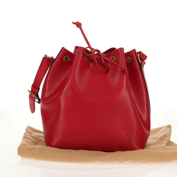 LOUIS VUITTON Epi Petit Noe Shoulder Bag Red M44107 LV Auth ki6194V