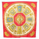 HERMES Carre 90 Scarf Silk Red Auth ki6200-1