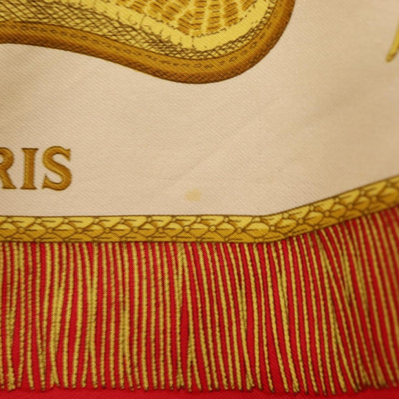 HERMES Carre 90 Scarf Silk Red Auth ki6200