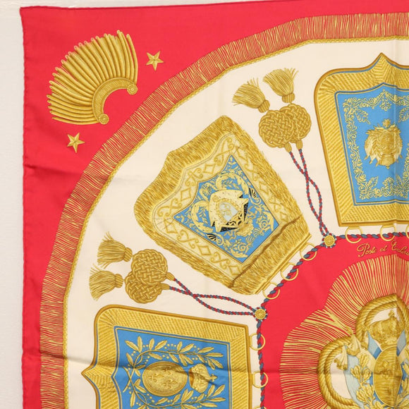 HERMES Carre 90 Scarf Silk Red Auth ki6200