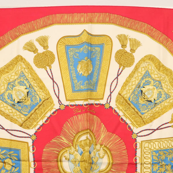 HERMES Carre 90 Scarf Silk Red Auth ki6200