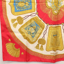 HERMES Carre 90 Scarf Silk Red Auth ki6200-8