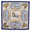 HERMES Carre 90 Scarf ""GRAND APPARAT"" Silk Blue Auth ki6201-1