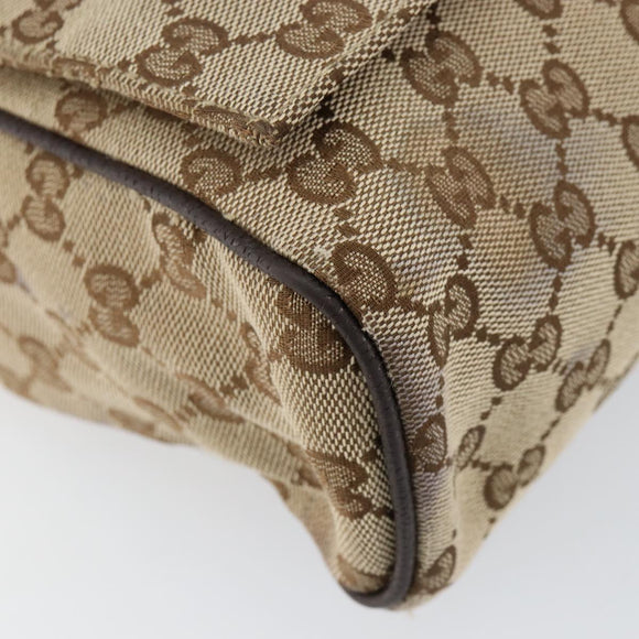 GUCCI GG Canvas Shoulder Bag Beige Silver 146236 Auth ki6202