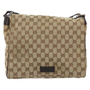 GUCCI GG Canvas Shoulder Bag Beige Silver 146236 Auth ki6202-2