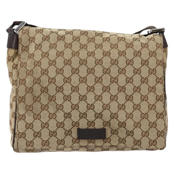 GUCCI GG Canvas Shoulder Bag Beige Silver 146236 Auth ki6202 - 0