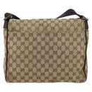 GUCCI GG Canvas Shoulder Bag Beige Silver 146236 Auth ki6202-3