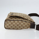 GUCCI GG Canvas Shoulder Bag Beige Silver 146236 Auth ki6202-4