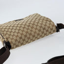 GUCCI GG Canvas Shoulder Bag Beige Silver 146236 Auth ki6202-6