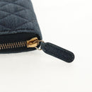 CHANEL 2.55 Zip Around Wallet Denim Blue Gold CC Auth ki6204M-8