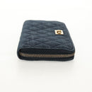 CHANEL 2.55 Zip Around Wallet Denim Blue Gold CC Auth ki6204M-4