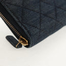 CHANEL 2.55 Zip Around Wallet Denim Blue Gold CC Auth ki6204M-7