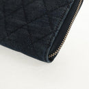 CHANEL 2.55 Zip Around Wallet Denim Blue Gold CC Auth ki6204M-14
