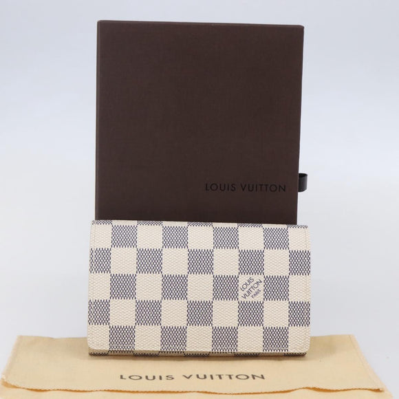 LOUIS VUITTON Damier Azur Portefeuille Tresol Wallet N61744 LV Auth ki6205