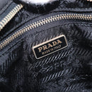 PRADA Shoulder Bag Nylon Leather Black Gold Auth ki6206-20