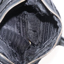 PRADA Shoulder Bag Nylon Leather Black Gold Auth ki6206-23