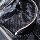 PRADA Shoulder Bag Nylon Leather Black Gold Auth ki6206-25