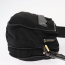 PRADA Shoulder Bag Nylon Leather Black Gold Auth ki6206-3