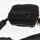 PRADA Shoulder Bag Nylon Leather Black Gold Auth ki6206-7