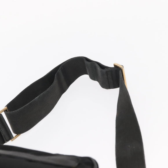 PRADA Shoulder Bag Nylon Leather Black Gold Auth ki6206