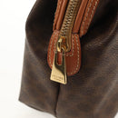 CELINE Macadam Canvas Pouch PVC Leather Brown Gold Auth ki6210A-8
