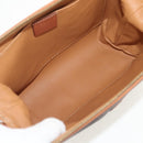 CELINE Macadam Canvas Pouch PVC Leather Brown Gold Auth ki6210A-10