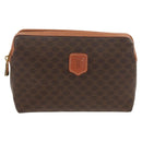 CELINE Macadam Canvas Pouch PVC Leather Brown Gold Auth ki6210A-13