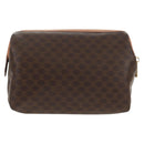 CELINE Macadam Canvas Pouch PVC Leather Brown Gold Auth ki6210A-2