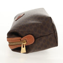 CELINE Macadam Canvas Pouch PVC Leather Brown Gold Auth ki6210A-3