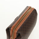 CELINE Macadam Canvas Pouch PVC Leather Brown Gold Auth ki6210A-5