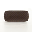 CELINE Macadam Canvas Pouch PVC Leather Brown Gold Auth ki6210A-6