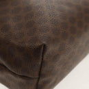 CELINE Macadam Canvas Pouch PVC Leather Brown Gold Auth ki6210A-7