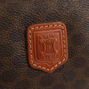 CELINE Macadam Canvas Pouch PVC Leather Brown Gold Auth ki6211A-17