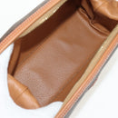 CELINE Macadam Canvas Pouch PVC Leather Brown Gold Auth ki6211A-9