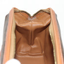 CELINE Macadam Canvas Pouch PVC Leather Brown Gold Auth ki6211A-20