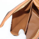 CELINE Macadam Canvas Pouch PVC Leather Brown Gold Auth ki6211A-10