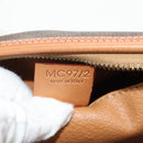 CELINE Macadam Canvas Pouch PVC Leather Brown Gold Auth ki6211A-11