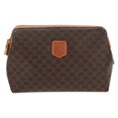 CELINE Macadam Canvas Pouch PVC Leather Brown Gold Auth ki6211A-13