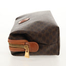 CELINE Macadam Canvas Pouch PVC Leather Brown Gold Auth ki6211A-3