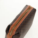 CELINE Macadam Canvas Pouch PVC Leather Brown Gold Auth ki6211A-5