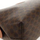 CELINE Macadam Canvas Pouch PVC Leather Brown Gold Auth ki6211A-7