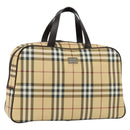 BURBERRY Nova Check Hand Bag PVC Beige Auth ki6212-1