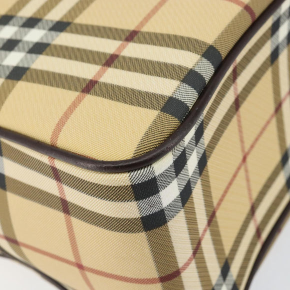 BURBERRY Nova Check Hand Bag PVC Beige Auth ki6212